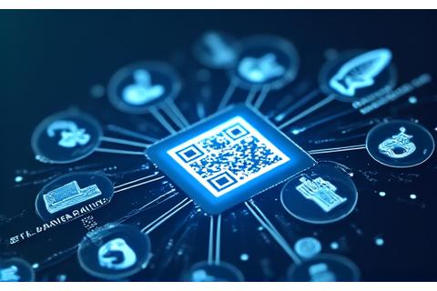 Ein QR-Code oder eine Blockchain-Schnittstelle auf einem Bildschirm, der die komplette Lieferkette von Fischprodukten von der Farm bis zum Verbraucher verfolgt.